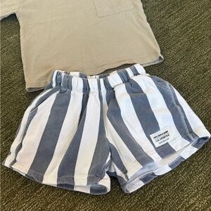 Toddler boy Striped gray and White Shorts